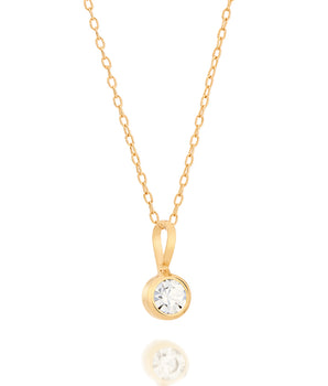GOLD SOLITARY PENDANT WITH CRYSTAL