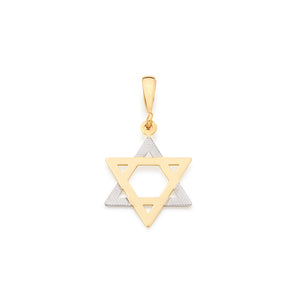 GOLD PENDANT WITH RHODIUM