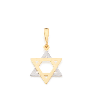 GOLD PENDANT WITH RHODIUM