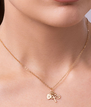 FAITH HOPE AND CHARITY PENDANT 18K GOLD PLATED