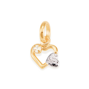 GOLD PENDANT WITH CRYSTALS AND RHODIUM