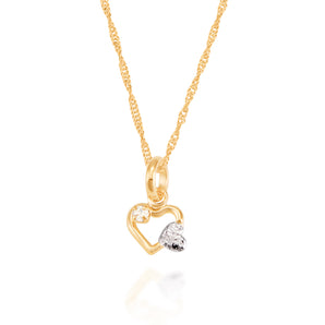 GOLD PENDANT WITH CRYSTALS AND RHODIUM