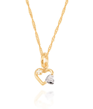 GOLD PENDANT WITH CRYSTALS AND RHODIUM