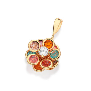 GOLD PENDANT WITH COLORS