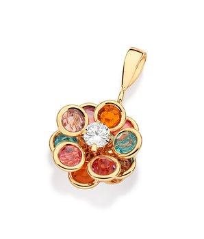 GOLD PENDANT WITH COLORS