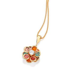 GOLD PENDANT WITH COLORS