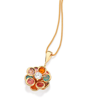 GOLD PENDANT WITH COLORS