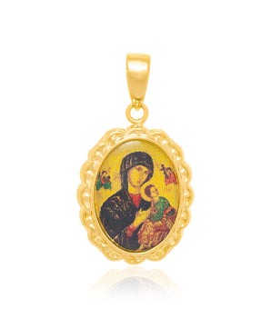 OUR LADY OF PERPETUAL HELP PENDANT GOLD PLATED