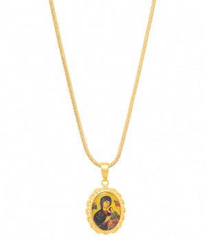 OUR LADY OF PERPETUAL HELP PENDANT GOLD PLATED