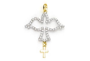 GOLD PENDANT WITH CRYSTAL