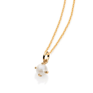 GOLD PLATED SOLITAIRE PEARL PENDANT