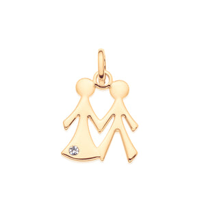 GOLD PENDANT WITH CRYSTAL