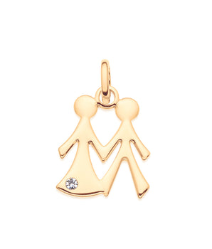 GOLD PENDANT WITH CRYSTAL