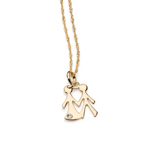 GOLD PENDANT WITH CRYSTAL