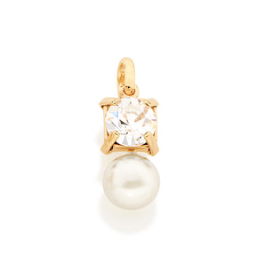 GOLD PLATED PENDANT WITH PEARL AND CRYSTAL