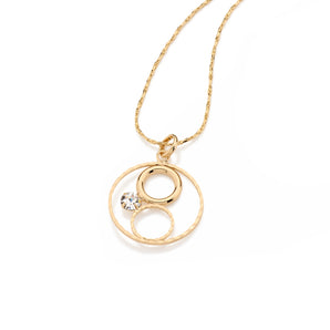 GOLD PENDANT WITH CRYSTAL