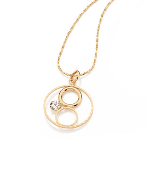 GOLD PENDANT WITH CRYSTAL
