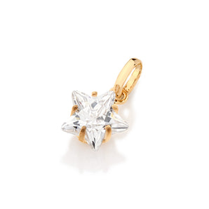 GOLD PLATED SOLITAIRE STAR PENDANT WITH ZIRCONIA