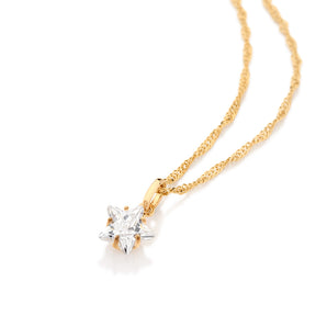 GOLD PLATED SOLITAIRE STAR PENDANT WITH ZIRCONIA
