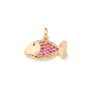 GOLD KID'S PENDANT WITH ZIRCONIA
