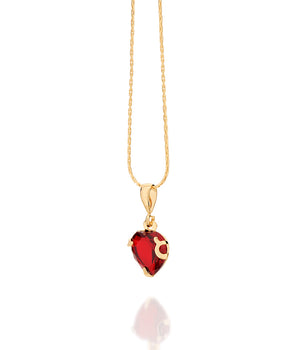 GOLD PENDANT WITH CRYSTAL