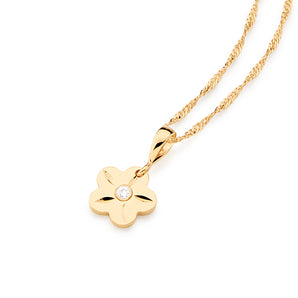 GOLD PENDANT WITH CRYSTAL