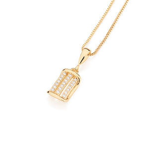 GOLD PENDANT WITH ZIRCONIA