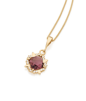 GOLD PENDANT WITH CRYSTAL AND ZIRCONIA