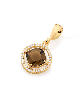 GOLD PENDANT WITH CRYSTAL AND ZIRCONIA