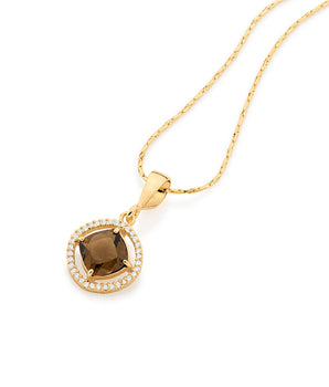 GOLD PENDANT WITH CRYSTAL AND ZIRCONIA