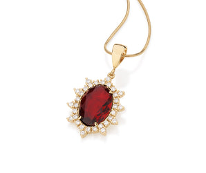 GOLD PENDANT WITH CRYSTAL AND ZIRCONIA
