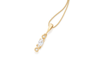 GOLD PENDANT WITH CRYSTAL AND ZIRCONIA