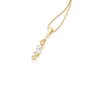 GOLD PENDANT WITH CRYSTAL AND ZIRCONIA