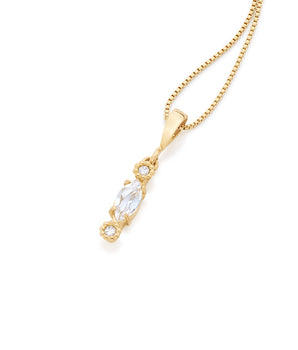 GOLD PENDANT WITH CRYSTAL AND ZIRCONIA