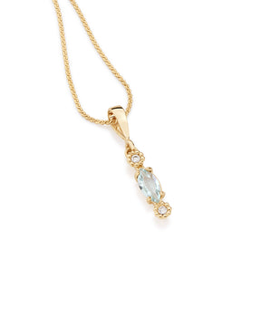 GOLD PENDANT WITH CRYSTAL AND ZIRCONIA
