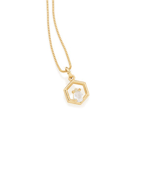 GOLD PENDANT WITH CRYSTAL