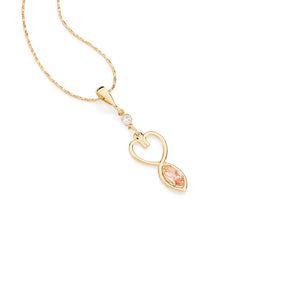 GOLD PENDANT WITH CRYSTAL AND ZIRCONIA