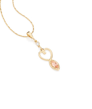 GOLD PENDANT WITH CRYSTAL AND ZIRCONIA