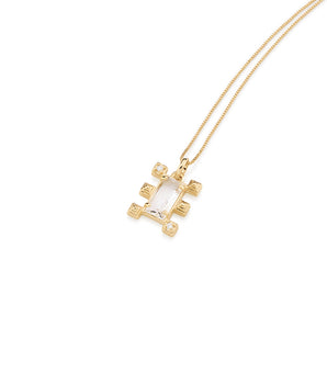 GOLD PENDANT WITH CRYSTAL AND ZIRCONIA