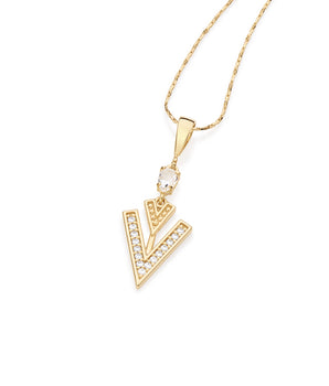 GOLD PENDANT WITH ZIRCONIA