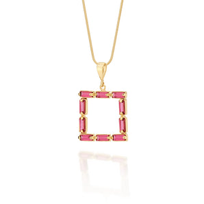 GOLD PENDANT WITH CRISTALS