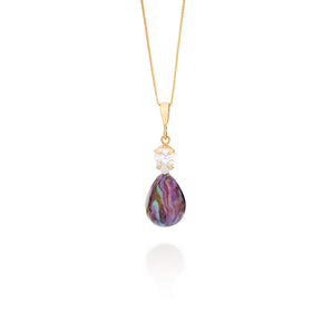 GOLD PENDANT WITH PEARL AND ZIRCONIA