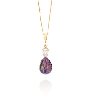 GOLD PENDANT WITH PEARL AND ZIRCONIA