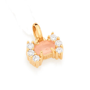 GOLD PENDANT WITH CRYSTAL AND ZIRCONIA