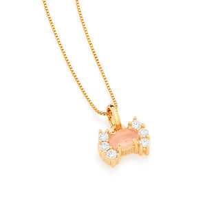 GOLD PENDANT WITH CRYSTAL AND ZIRCONIA