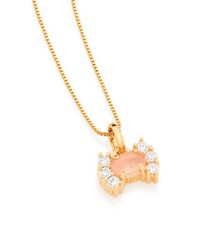 GOLD PENDANT WITH CRYSTAL AND ZIRCONIA