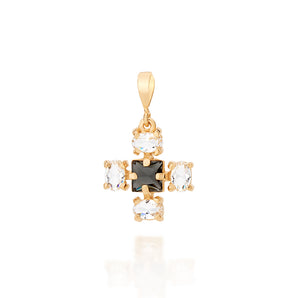 GOLD PENDANT WITH CRYSTAL