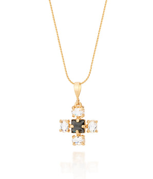 GOLD PENDANT WITH CRYSTAL