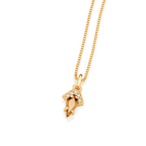 GOLD PENDANT WITH CRYSTAL AND ZIRCONIA