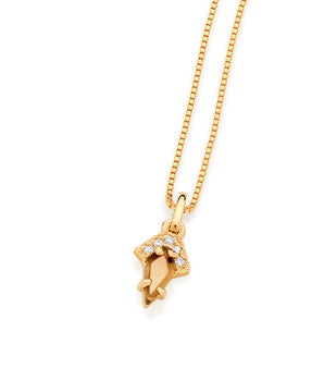 GOLD PENDANT WITH CRYSTAL AND ZIRCONIA